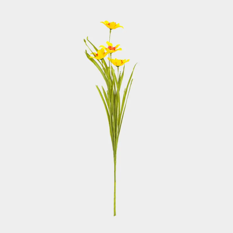 Decorative branch, 61 cm, polyester / plastic, Yellow daffodils, Flower garden, image-0