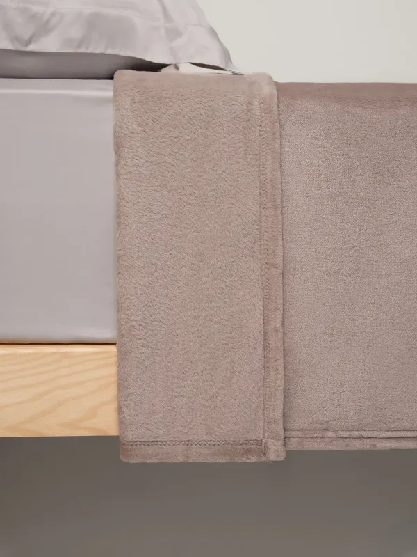 Bedspread, 220x240 cm, flannel, light grey, Flannel, image-2