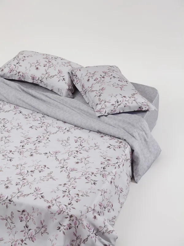 Bed linen set, Euro, Tencel 300 TC, grey, Branches, Tencel, image-1