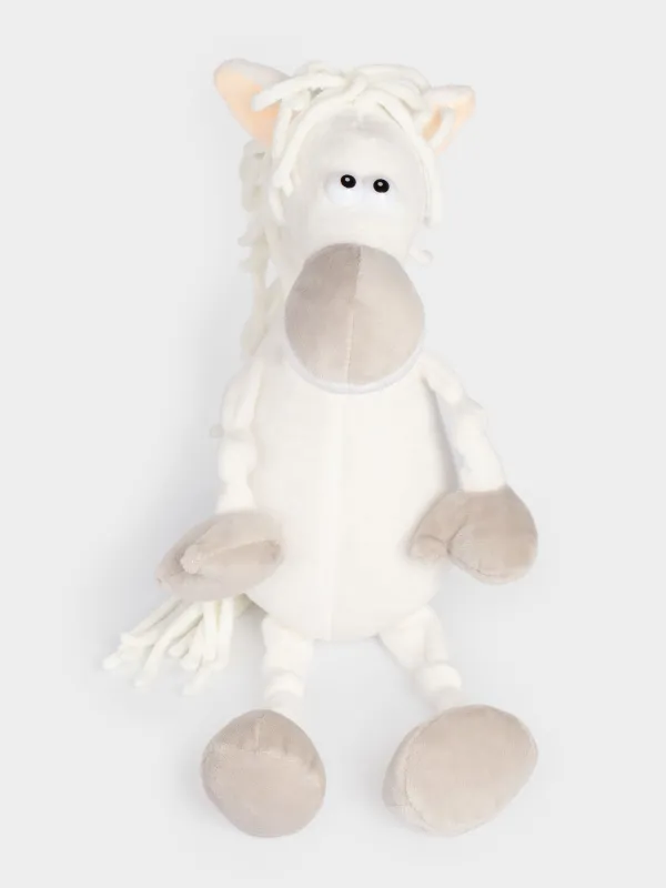 Toy, 45 cm, soft, polyester, white, Horse, Horse toy, image-5