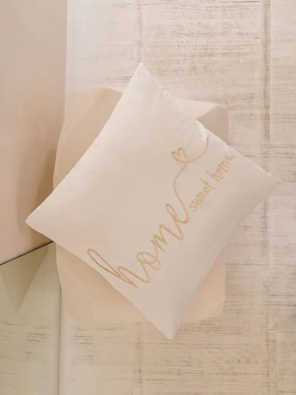 Decorative pillow, 45x45, corduroy, gray-brown, Sweet home, Scroll, image-6