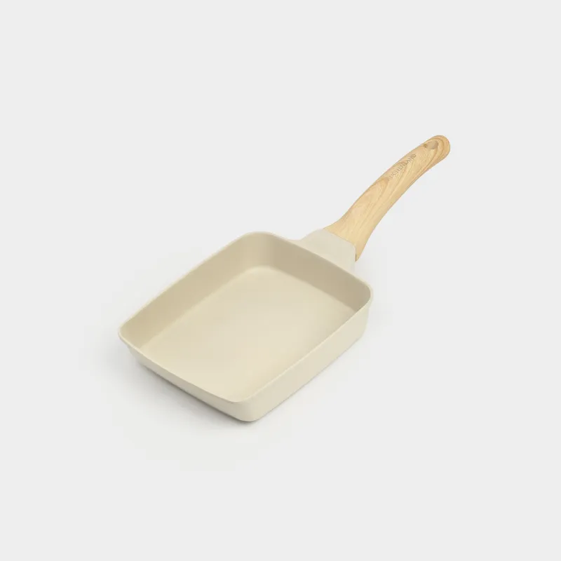Omelette pan, 18x15 cm, coated, aluminum, beige, Sentimentality