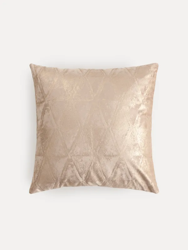 Decorative pillow, 45x45 cm, velvet, grey, Golden patterns, Abstract, image-0