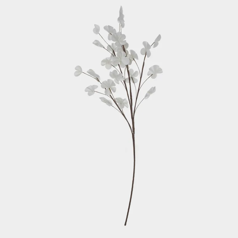 Decorative branch, 1,1 m, plastic / foam, White phalaenopsis Aphrodite, Flower garden, image-0