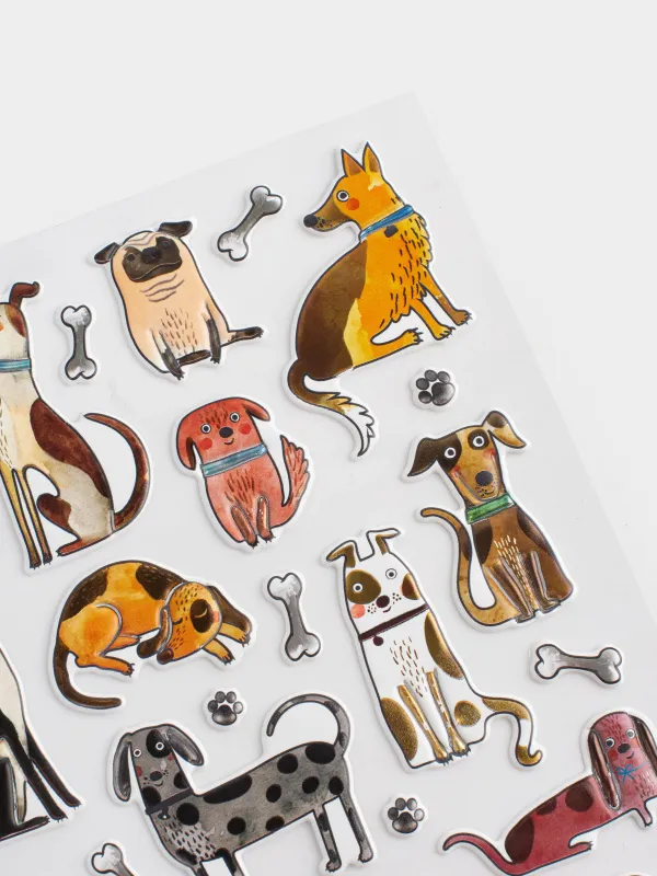 Sticker set, 21x14 cm, 27 pcs, Disposable, PVC / Epoxy resin, Dogs, Dog, image-1