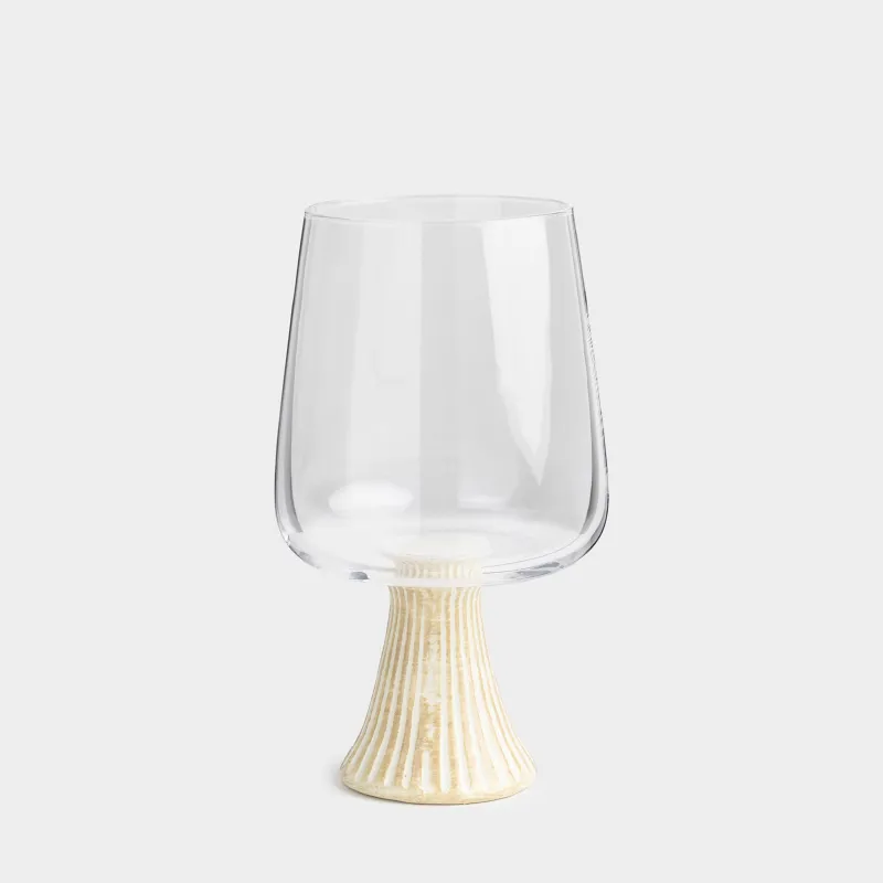 Drinking glass, 390 ml, glass / ceramic, milk leg, Aesthetic