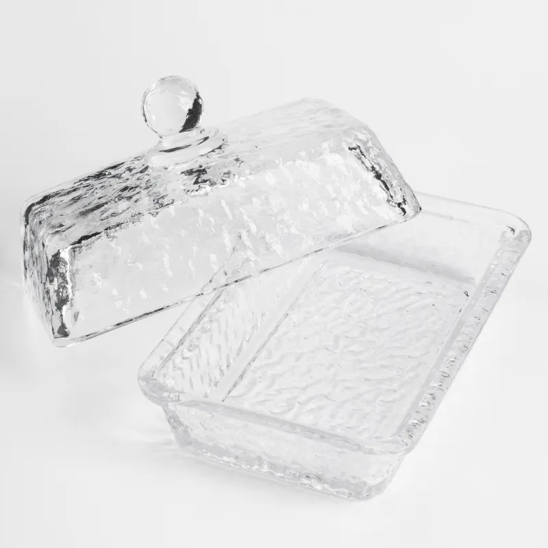 Butter dish, 16 cm, glass, rectangular, Nautilus, image-3