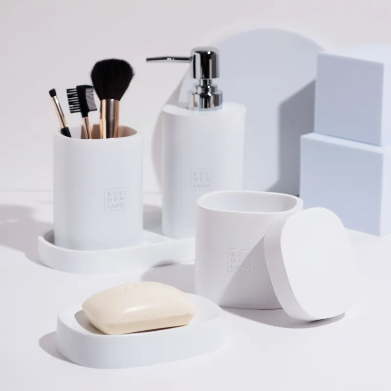 Bathroom box, 10x8 cm, polyresin, white, Vesta, image-4