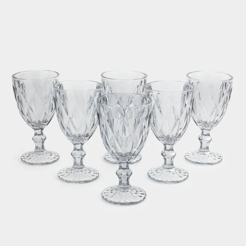Wine glass, 300 ml, 6 pcs, glass R, grey, Rhomb color