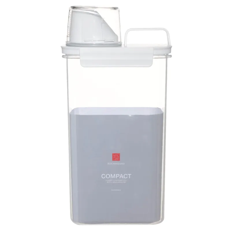Washing powder container, 2,3 l, with measuring cup, plastic, white, Compact, image-4