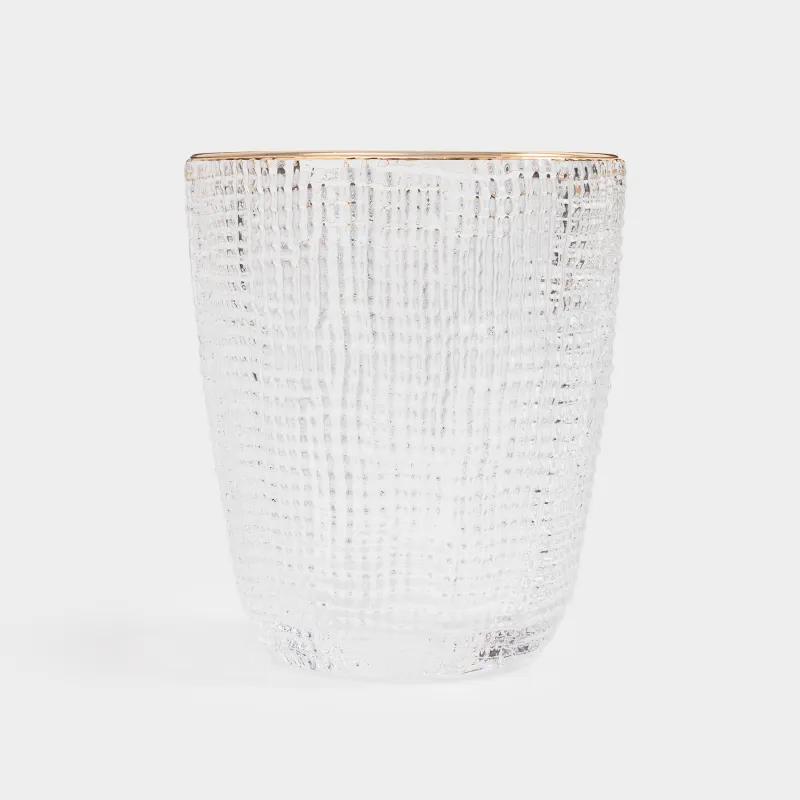 Glass, 10 cm, 320 ml, glass R, with golden edging, Grain gold, image-2