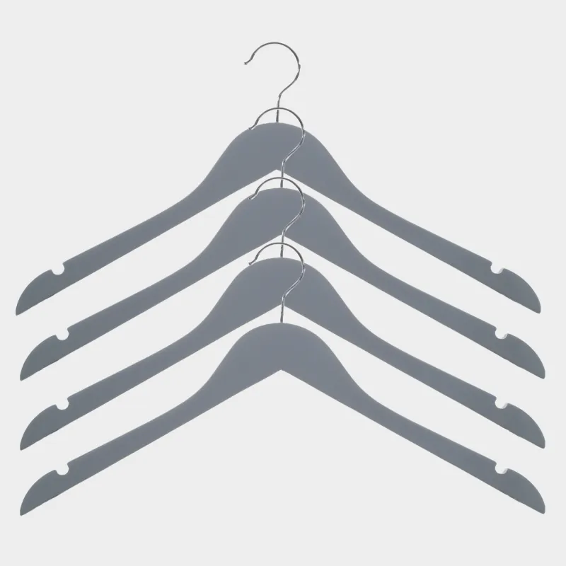 Hanger, 44 cm, 4 pieces, without crossbar, wood, gray, Wooden house 