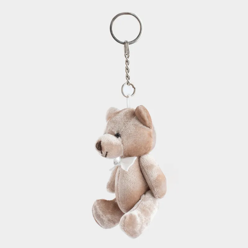 Keychain, 8 cm, soft, with moving paws, polyester / metal, golden, Bear, Bear, image-3