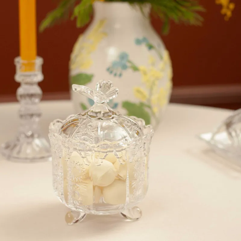 Candy bowl, 10x14 cm, with lid, glass R, Butterfly, Butterfly, image-3