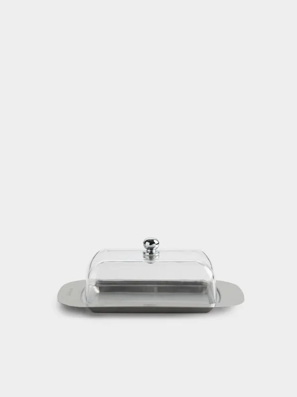 Butter dish, 19 cm, steel / plastic, rectangular, Classic, image-0