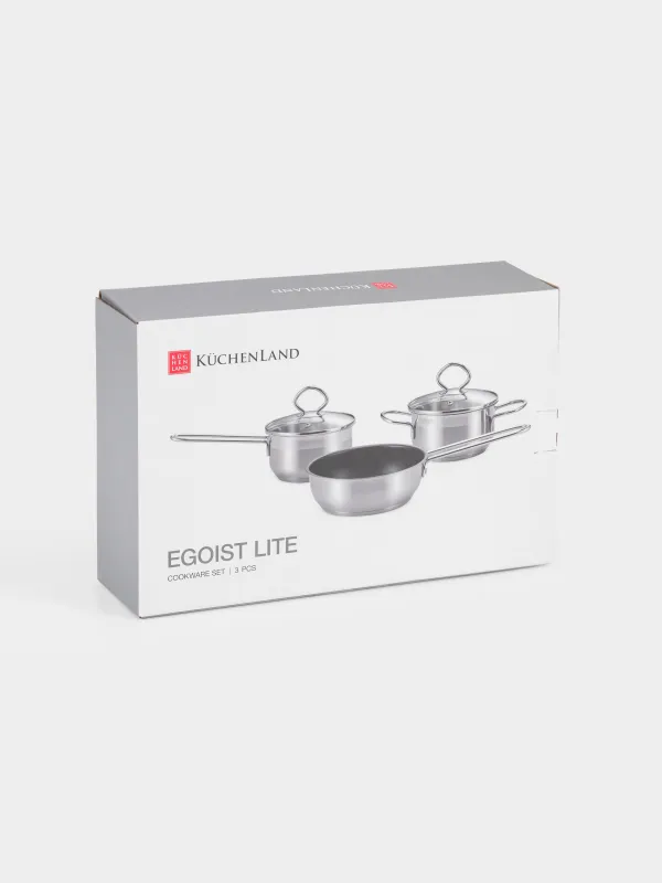 Set of dishes, 3 items, steel / glass, Egoist lite, image-8