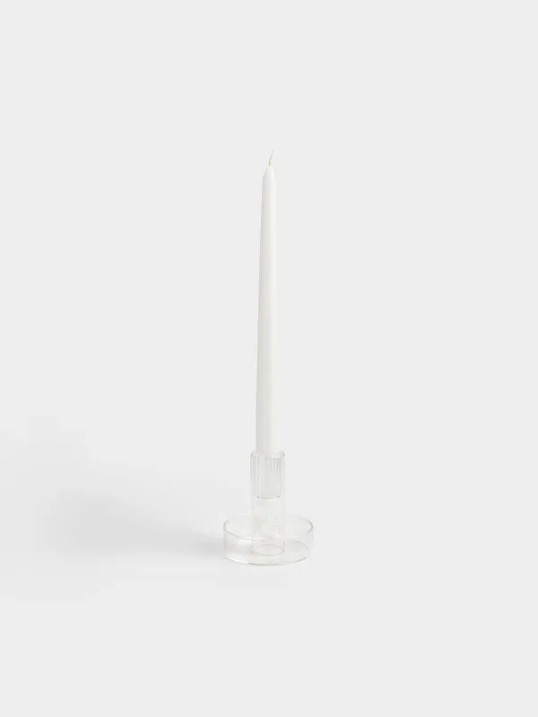 Candlestick, 8x9 cm, for a thin candle, on a leg, with dried flowers, glass, Decor candle, image-3