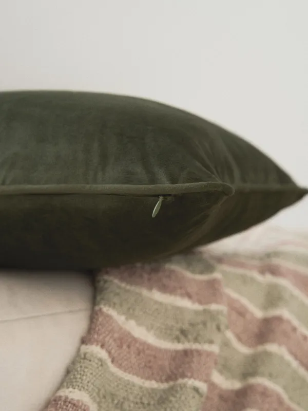 Decorative pillow, 45x45 cm, velvet, green, Bugs, Bugs, image-6