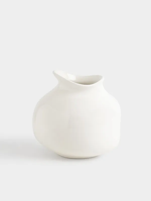 Vase for flowers, 20 cm, ceramic, milk, Curves, Antic, image-0