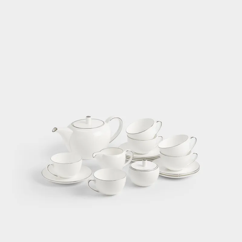 Tea set, 6 pers, 15 pr, porcelain F, Antarctica