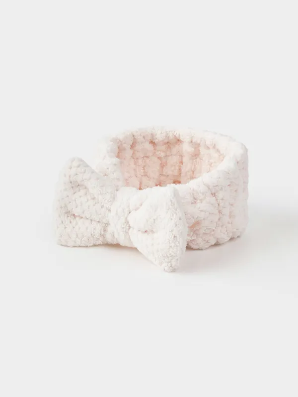 Headband, 16x9 cm, Fleece, Milk, Bow, Ratine, image-1