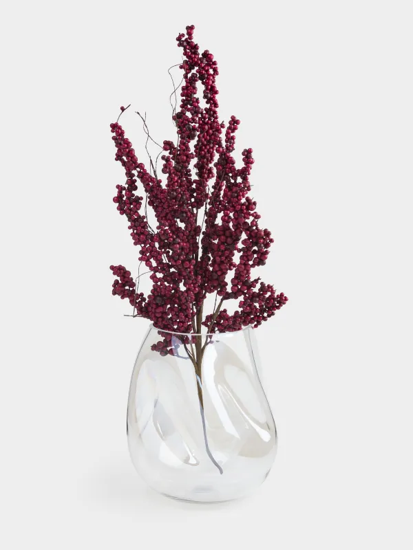 Flower vase, 25 cm, glass, mother of pearl, Cascade, image-5