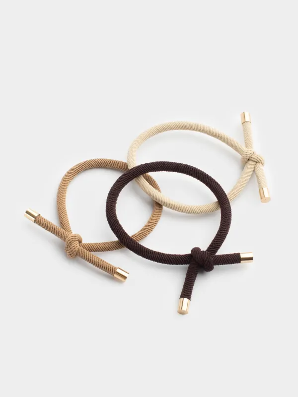 Elastic band for hair, 5 cm, 3 pcs, Polyester, Knot, Knot, image-1