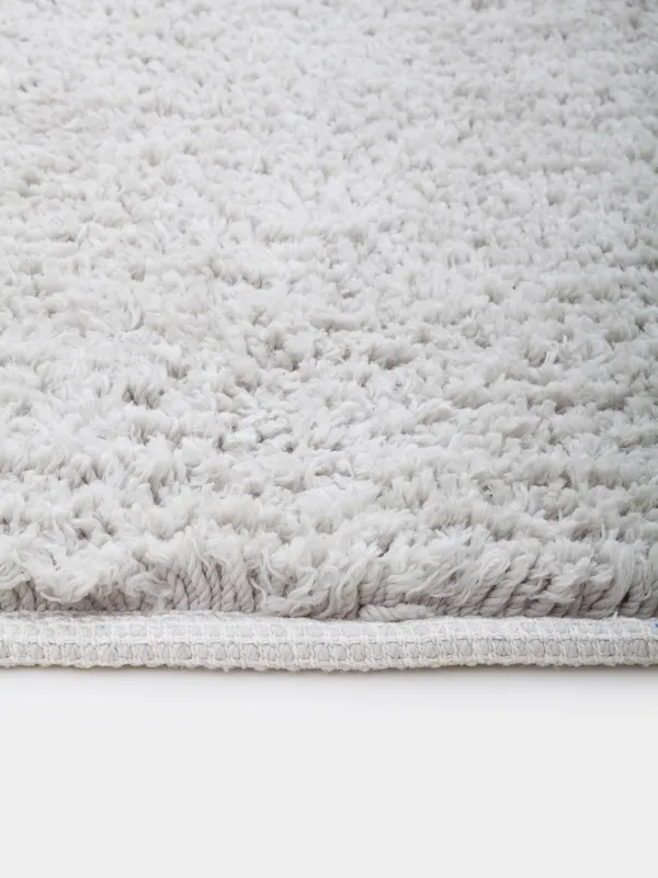 Carpet, 150x210 cm, Polyester / cotton, Grey, Fluffy pile, Monotone, image-3