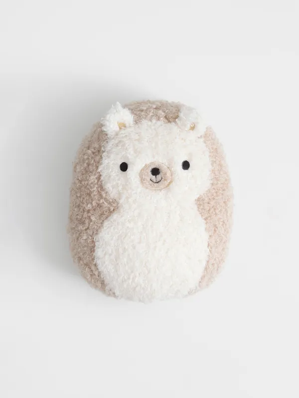 Decorative pillow, 35x28 cm, boucle, beige-brown, Hedgehog, Boucle figure, image-0