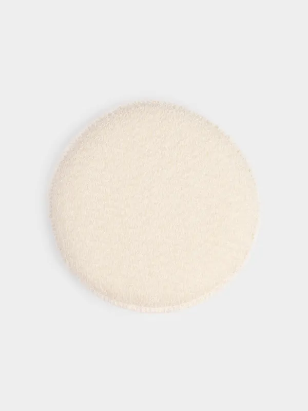 Face and body washcloth, 13 cm, with holder, nylon / cotton, beige, Unique spa, image-3