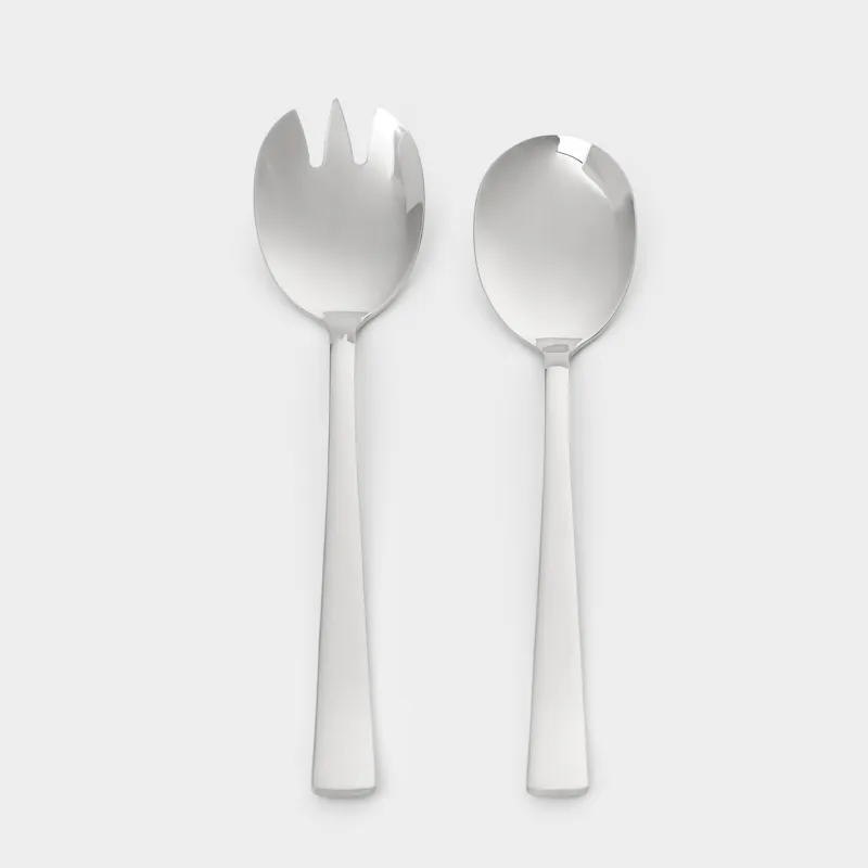 Salad serving equipment, 24 cm, 2 pr, spoon / fork, steel, Brugge