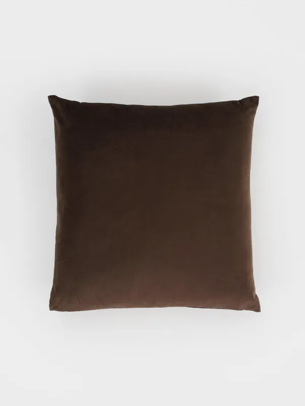 Decorative pillow, 45x45 cm, chenille / velvet, brown, Chenill, image-1