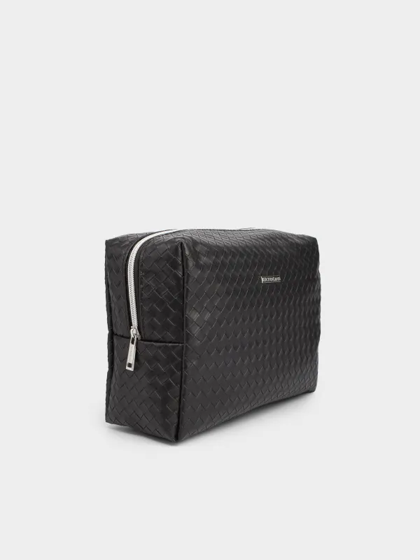 Makeup bag, 27х19 cm, polyurethane, black, Sennit, image-3