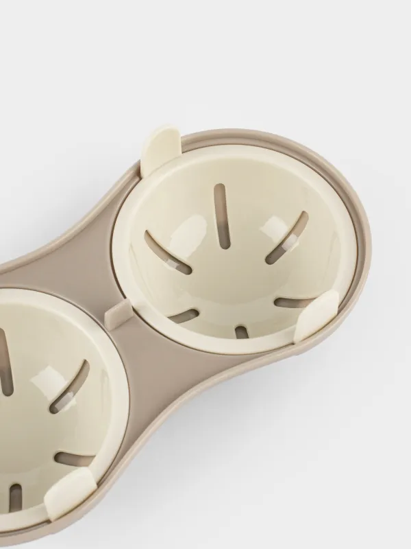 Microwave poached egg mold, 22x12 cm, 2 separate, plastic, beige, Soft kitchen, image-6