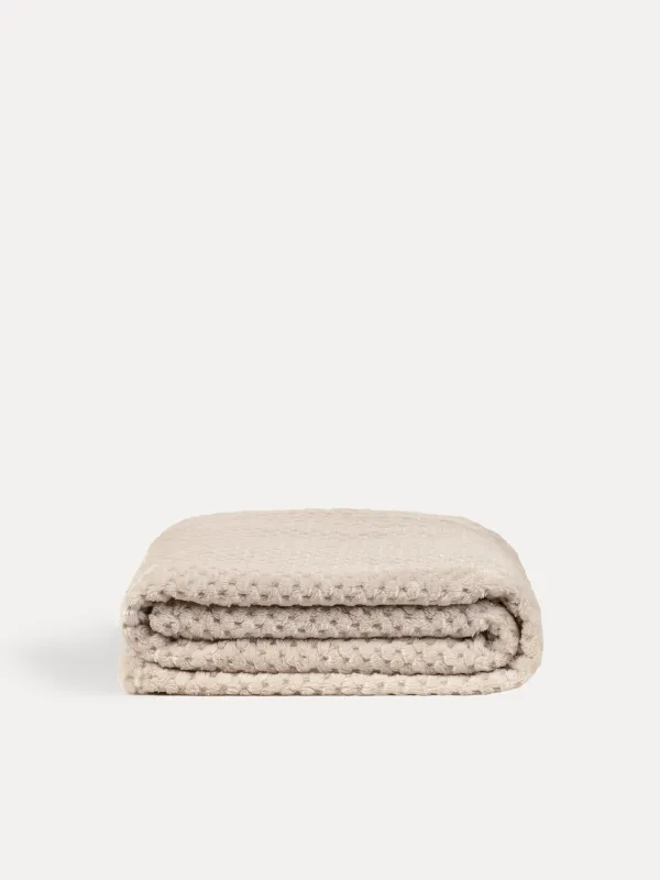 Plaid, 140x190 cm, flannel, beige, Grid, Flannel, image-6