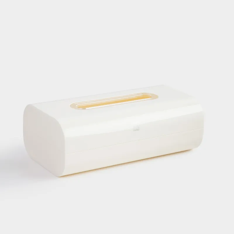 Paper napkin box, 24x14 cm, plastic / acrylic, milky, Eleos, image-2