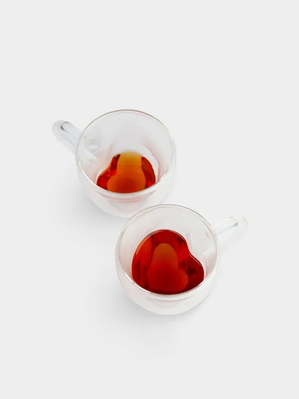 Mug, 250 ml, 2 pcs, glass B, Heart, Air Shape, image-6