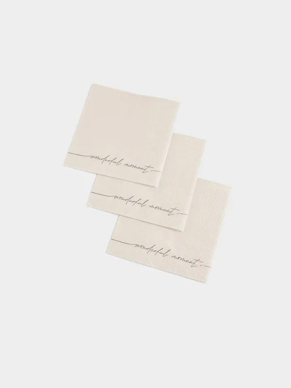 Paper napkins, 21x21 cm, 20 pcs, square, white, Wonderful moment, Scroll, image-2