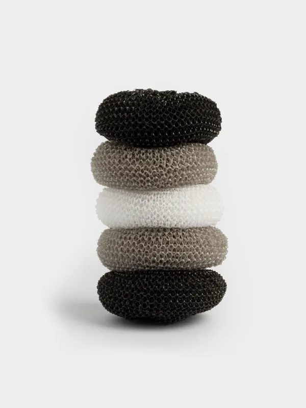 Cleaning sponge, 8 cm, 5 pcs, polypropylene, black/grey / white, Black clean, image-0