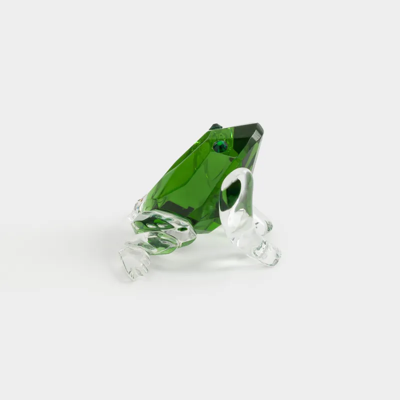 Statuette, 5 cm, glass, green, Frog, Vitreous, image-6