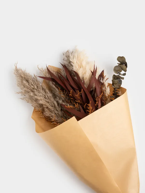 Decorative bouquet, 48 cm, dried flowers, Mixed grasses, Dried flower, image-1