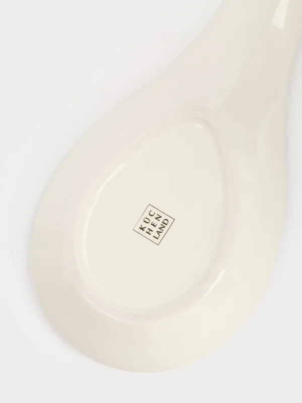 Spoon stand, 25 cm, ceramic, milky, Flowers, Florin, image-5