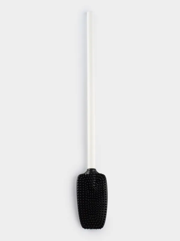 Toilet brush, 53 cm, with stand, rubber / metal, white, Vesta, image-4
