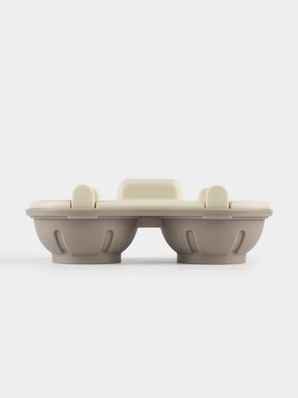 Microwave poached egg mold, 22x12 cm, 2 separate, plastic, beige, Soft kitchen, image-2