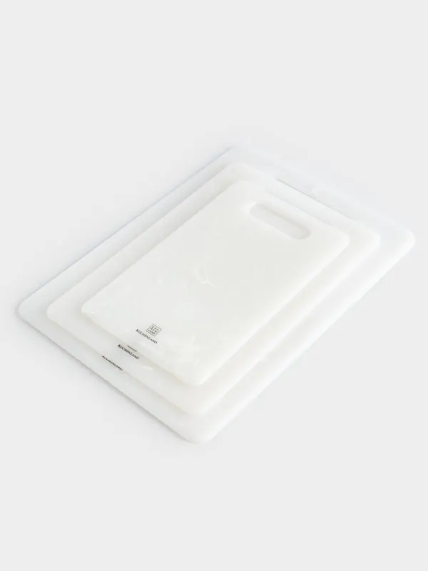 Cutting boards set, 25/30/35 cm, 3 pcs, rectangular, plastic, white, Maniera, image-5