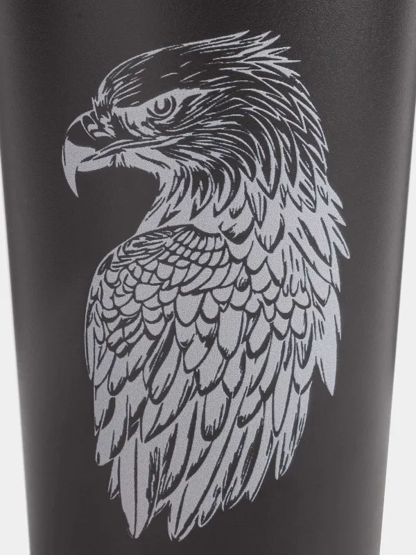Thermo mug, 450 ml, steel / plastic, black, Eagle, Coffee time, image-4