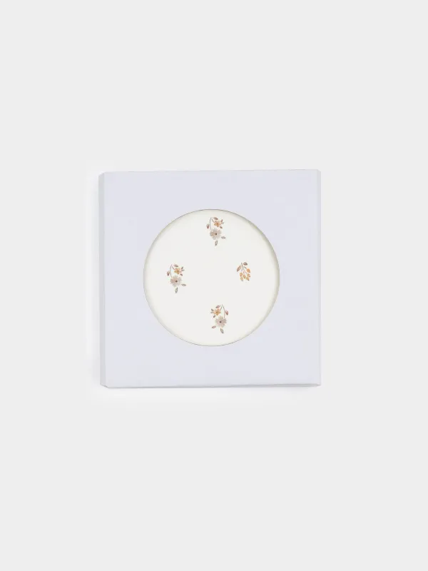 Mug stand, 11 cm, ceramic / cork, round, milk, Vintage flowers, La flore, image-2