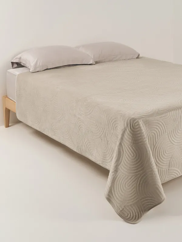 Bedspread, 220x240 cm, quilted, velvet/microfiber, beige, Arch, Arch, image-0