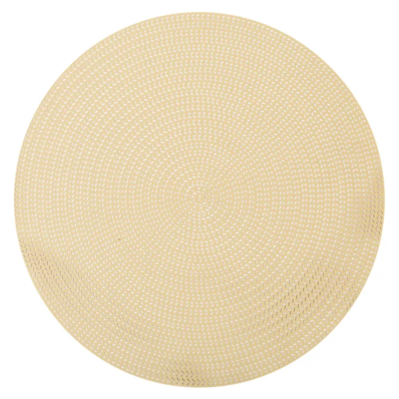 Placemat, 38 cm, PVC, round, golden, Azhur, image-1