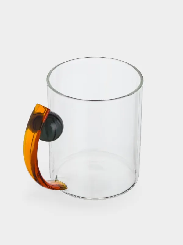 Mug, 380 ml, glass B, handle color, Ball, Benty-color, image-1